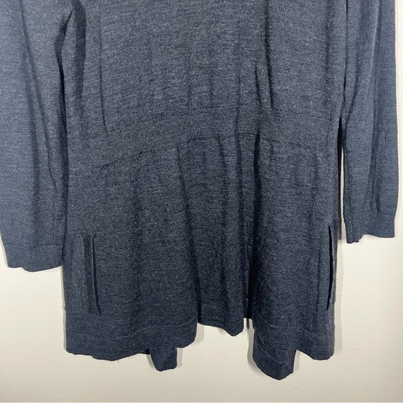 Theory Womens Maritza B Preen Open Wool Cardigan Sweater Size Large Dark Gray - Picture 10 of 11